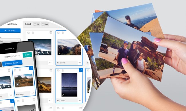Photo prints and Taopix Software Creator on mobile phone