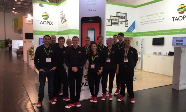 Taopix team infront of Taopix expo stand