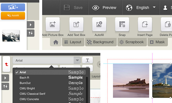 Font Preview on Taopix Creator