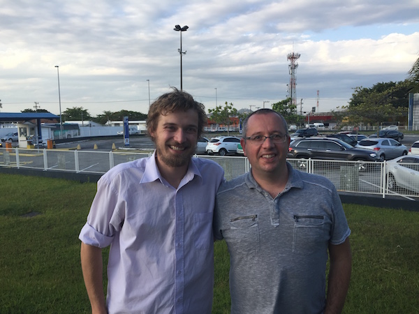 Leandro Zandona and Gadi Kovarski in front of parking lot