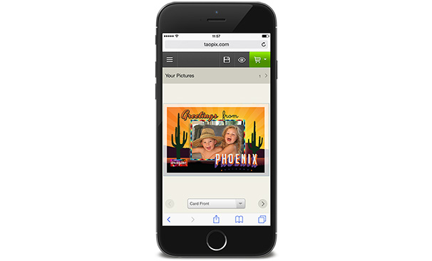 children in phoenix frame photo on mobile device